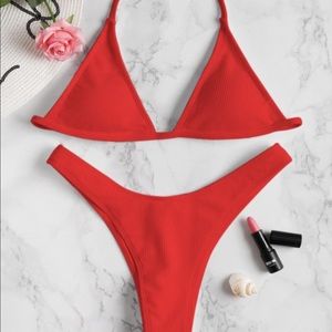 Red cheeky bikini ❤️